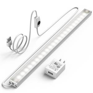 lot 2467 image: ASOKO Under Cabinet Led Lighting, 12 Inch Light Strip Bar, Daylight White 5000K Dimmable Plug in USB Light, Small Thin Led Under Counter Lighting for KitchenRoomShelfDeskDisplay Case