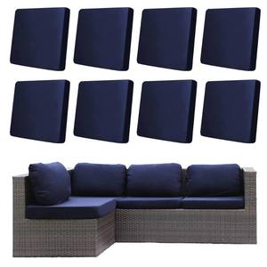lot 2483 image: DREAHOTEXTIL 8Pcs Outdoor Cushion Covers, Patio Cushion Covers,Stretch Elastic Slipcovers, Replacement Washable & Reusable Furniture Protector for Patio Couch (Navy Blue,Cover Only)