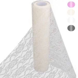 lot 2519 image: HOMYHOME lace roll 12 in 72Ft for Wedding lace Table Runners Ivory White Chair sash Bow DIY Party Art Craft Decorate