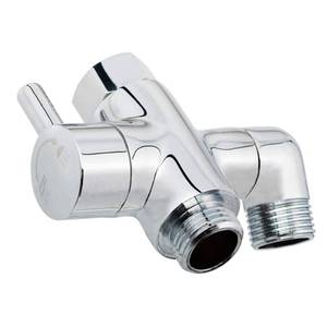 lot 2528 image: Brass Shower Arm Diverter Valve for Handheld Shower Head and Fixed Spray Head G12 3 Way Universal Bathroom System Component Replacement Part, Polished Chrome