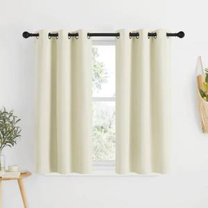lot 2543 image: NICETOWN Blackout Beige Curtains and Drapes - Window Treatment Thermal Insulated Solid Grommet Blackout Draperies for KitchenCafe (Set of 2, W34 x L50)