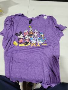 lot 2548 image: Disney Characters Purple T-Shirt Mickey Mouse Donald Duck Goofy large