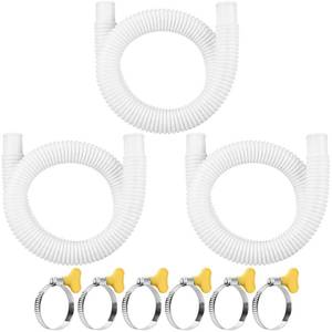 lot 2555 image: JEKIVEY Pool Hose for Above Ground Pools, 3 Packs 1.25 Diameter Pool Pump Replacement Hose 41 Inches Length Swimming Pool Hose with 6 Pcs Hose Clamps