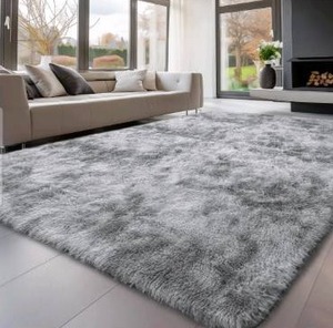 lot 1013 image: Sour Lemon 8x10 Area Rug for Bedroom, Living Room, Fluffy, non-slip back GrayWhite