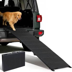 lot 161385 image: 71 Extra Long Dog Ramp for Large Dogs, Heavy Duty Metal Frame Pet Ramp for High SUVs, Trucks and Cars, Portable Folding Travel Dog Ramps with Safety Latch, Supports up to 350lbs