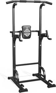 lot 161397 image: Retails for $155 Sportsroyals Power Tower Pull Up Bar Station, 450LBS Stable Pull Up Dip Station for Home Gym Strength Training Equipment  FED Fitness