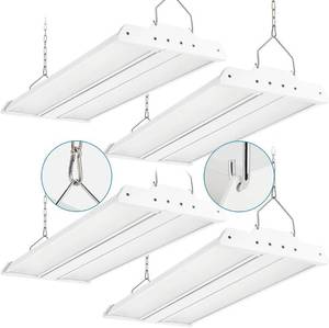lot 161405 image: Retails for $220 4-Pack High Bay LED Shop Lights 200W 2FT 28000LM, 200W150W100W Selectable, 4000K5000K Adjustable, 100-277V, Linear High Bay Lights for Warehouse Workshop Supermarket Stadium, ETL Listed