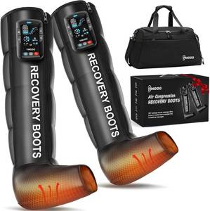 lot 161415 image: Retails for $246 YINGGG Leg Massager with Heat and Compression Cordless Recovery System for Improved Circulation, Professional Foot Massage Boots with 5 Massage Areas, 8 Intensities(Two Legs)-Medium
