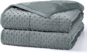 lot 161419 image: Alomidds Weighted Blanket, Luxury Velvet Weighted Blankets for Adults and Kids,Warm and Breathable Soft and Comfort Minky, Cute Heavy Blanket with Premium Glass Beads (41x60 7LBS, Grey)