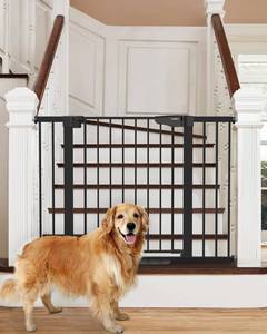lot 261465 image: Cumbor 29.7-46 Baby Gate for Stairs, Auto Close & Dual Lock Dog Gate for the House, Moms Choice Awards Winner-Pressure Mounted Pet Gates for Doorways & Hallway, Walk-Through Child Gate Indoor, Black