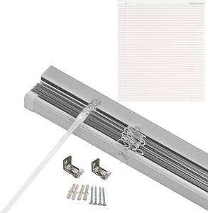 lot 261480 image: Horizontal Blinds for Indoor Windows, 1 Slats Aluminum Venetian Blinds, Light Filtering Cordless Mini Blinds for Bedroom, Living Room, RV, 27 W X 60 H 32 W X 64 H 34 W X 72 H(White)