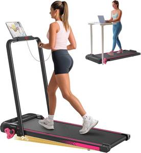 lot 361407 image: Retails for $120 Walking Pad with Incline Portable Treadmill with Handle Bar for Home Office Under Desk Use Small Space Treadmill