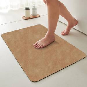 lot 361420 image: TYUU Bathroom Mat Quick Dry, Bathroom Rugs Non Slip Washable Thin Absorbent Bath Mat Fits Under Door Bathroom Floor Mat Perfect for Bath, Shower, or Sink 20x30 Camel