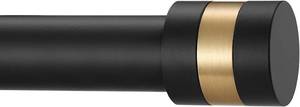 lot 361437 image: 1Inch Diameter Single Curtain Rods with Decorative Finials 36-72inch, Matte Black