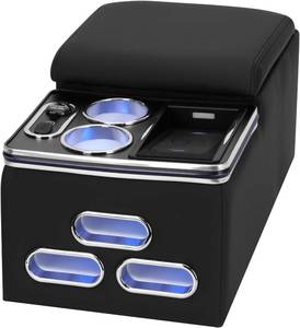 lot 361440 image: Universal Center Console Armrest Organizer with Wireless Charging Phone Holder Cup, Truck Bench Seat Center Console, Rear Bench Seat Armrest van, Car Minivan Truck,Center Console Armrest Organizer