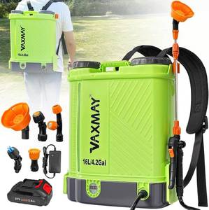 lot 461259 image: Battery Powered Backpack Sprayer 4 Gallon, VAXMAY 100 PSI Electric Garden Sprayer Works with Makita 18V Battery, Weed Yard Sprayer with Telescopic Wand, 5 Nozzles