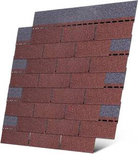 lot 461262 image: Roofing Shingles 3-Tab (Red) 8-Pack 39.4x13.1,Asphalt Shingles for House Shed Roof Tiles Repair Decor