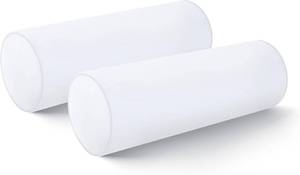 lot 461265 image: Hofdeco Premium Bolster Pillow Insert, Set of 2, 9x26 (for Cover Size 8x24) Water Resistant Synthetic Down Alternative Sham Stuffer for Patio, Bench, Garden, Poolside, White