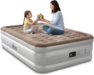 lot 461270 image: iDOO Air Mattress Full with Built in Pump, Upgraded Inflatable Blow up Mattress for Camping, Home and Guest, Portable & Foldable Air Bed of Durable Wave Beam Strong Support, Colchones Inflables