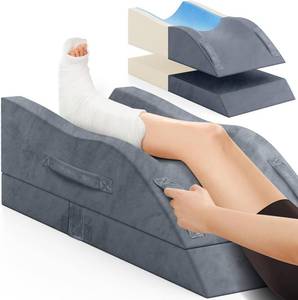 lot 461292 image: Leg Elevation Pillows, Wedge Pillow for After Surgery, Memory Foam Leg Support Adjustable, Comfort Care for Back Knee Hip Ankles Pain, Knee Pillow for Sleeping Blood Circulation Grey