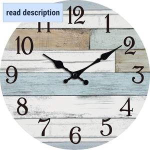 lot 461284 image: KECYET Wall Clock Battery Operated 18 Inch Large Silent Non Ticking Coastal Design Country Rustic Retro Decorative for Bathroom Kitchen Living Room Bedroom