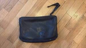 lot 59172 image: Coach Black Leather Crossbody Bag (missing strap) - Retail $75