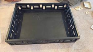 lot 59178 image: Decorative Wood Coffee Table Tray- Retail $25