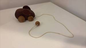 lot 59185 image: Wooden mouse  Pull Toy with Rope - Retail $15
