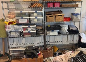 lot 59188 image: Set of 2 Metal Wire Shelving Units (Contents Not Included)  - Retail $175