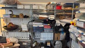 lot 59189 image: Set of 3 Metal Wire Shelving Units (Contents Not Included)  - Retail $175