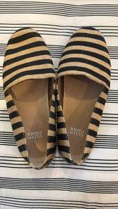 lot 59215 image: Eileen Fisher Striped Canvas Espadrille Flats 6.5 - Retail $45
