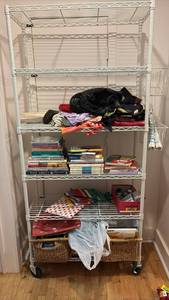 lot 59226 image: Metal Wire Storage Shelving Unit (Contents Not Included)  - Retail $45