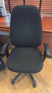 lot 59238 image: Black Fabric Executive Office Chair with Armrests - Retail $75