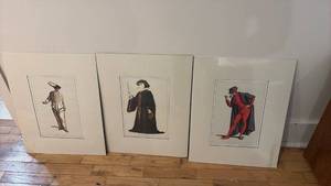 lot 59268 image: Commedia dellArte Character Prints Set of Three - Retail $75
