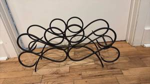 lot 59270 image: Black Metal Wine Rack Multi-Bottle Holder - Retail $25