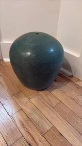 lot 59279 image: Large Green Glazed Ceramic Jar Vase - Retail $45