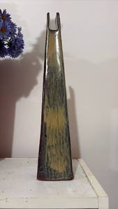 lot 59299 image: Handmade Ceramic Vase with Earth Tone Glaze - Retail $25