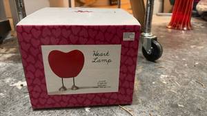 lot 59308 image: Red Heart Shaped Decorative Table Lamp with Legs - Retail $15