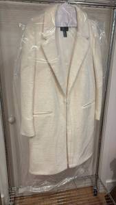 lot 59337 image: Cream Wool like  Blend Tailored Coat Size M - Retail $45