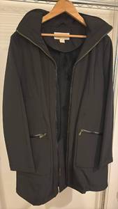 lot 59340 image: Michael Kors Black Hooded Zip-Up Jacket Size S - Retail $45