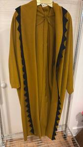 lot 59341 image: Thick Mustard Yellow Open Front Cardigan with Striped Detail- Retail $25