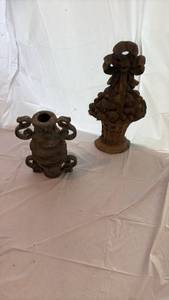lot 60815 image: Cast Iron Decorative Garden Ornaments Set - Retail $75