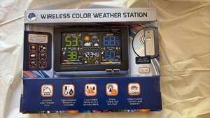 lot 60823 image: Wireless Color Weather Station with Indoor Outdoor Sensor - Retail $25