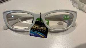 lot 60831 image: White Frame Reading Glasses with Tags - Retail $5