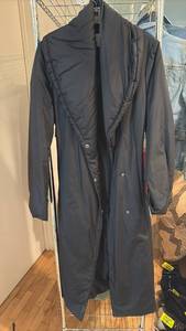 lot 60834 image: French Connection Black Hooded Trench Coat - Retail $45