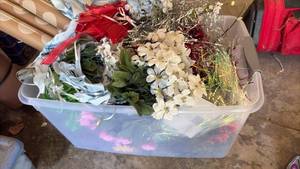 lot 60865 image: Artificial Flowers and Decorative Ribbon Collection - Retail $15
