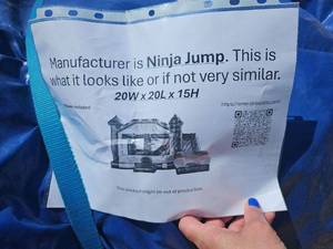 lot 4130 image: Ninja Jump Inflatable Bounce House with Blower