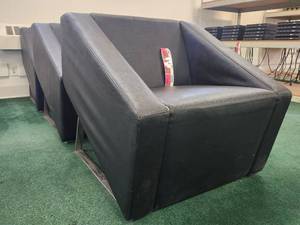 lot 20032 image: Modern Gray Faux Leather Accent Chair