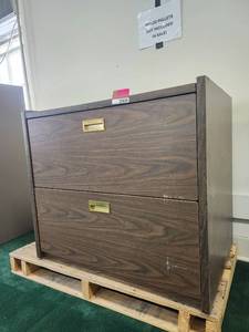 lot 20034 image: Modern 2-Drawer Wood Grain Lateral File Cabinet