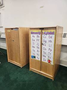 lot 20080 image: Kaplan Preschool Wooden Storage Cabinet